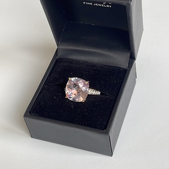 NWT Pink Amethyst/Diamond Rose Gold Ring Size 7 - Picture 12 of 15